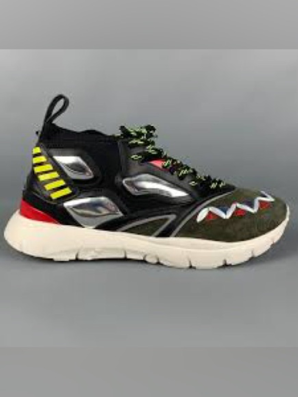 Valentino Black Multicolor Athletic Sneaker with White Sole